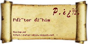Péter Áhim névjegykártya